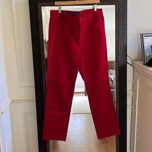 Red courdroy pants
